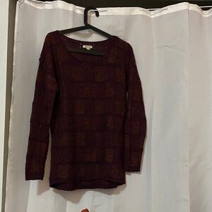 Lucky Brand Plum Open Knit Sweater